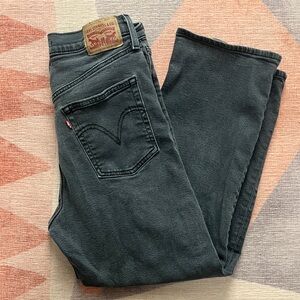 Levi's Ribcage Straight Ankle Denim Jeans Faded Black